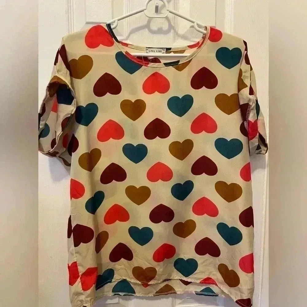 Heart Pattern top size medium